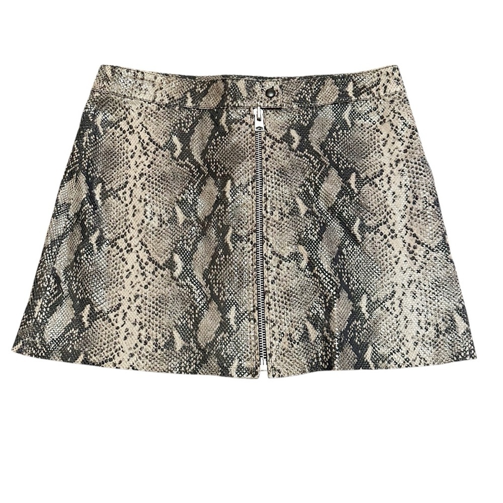 All Saints Lena Oba Snakeskin Mini Skirt